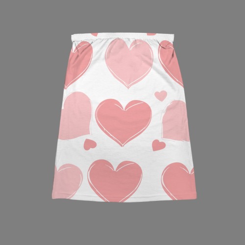 heart print Women's Long Tube Top (Model T84)