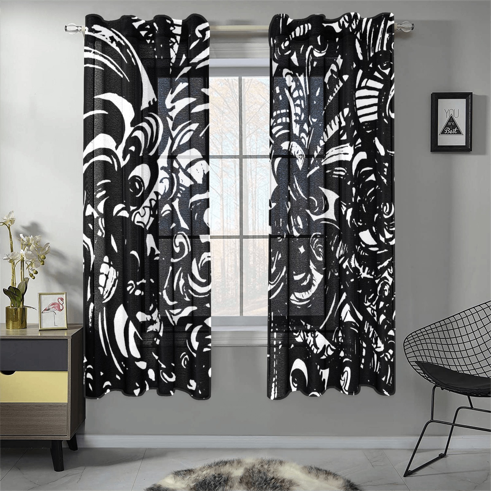 curtains Gauze Curtain 28"x63" (Two-Piece)