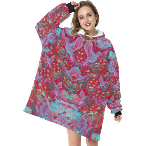 Nidhi Decembre 2014- pattern-5-1 neck back Blanket Hoodie for Women