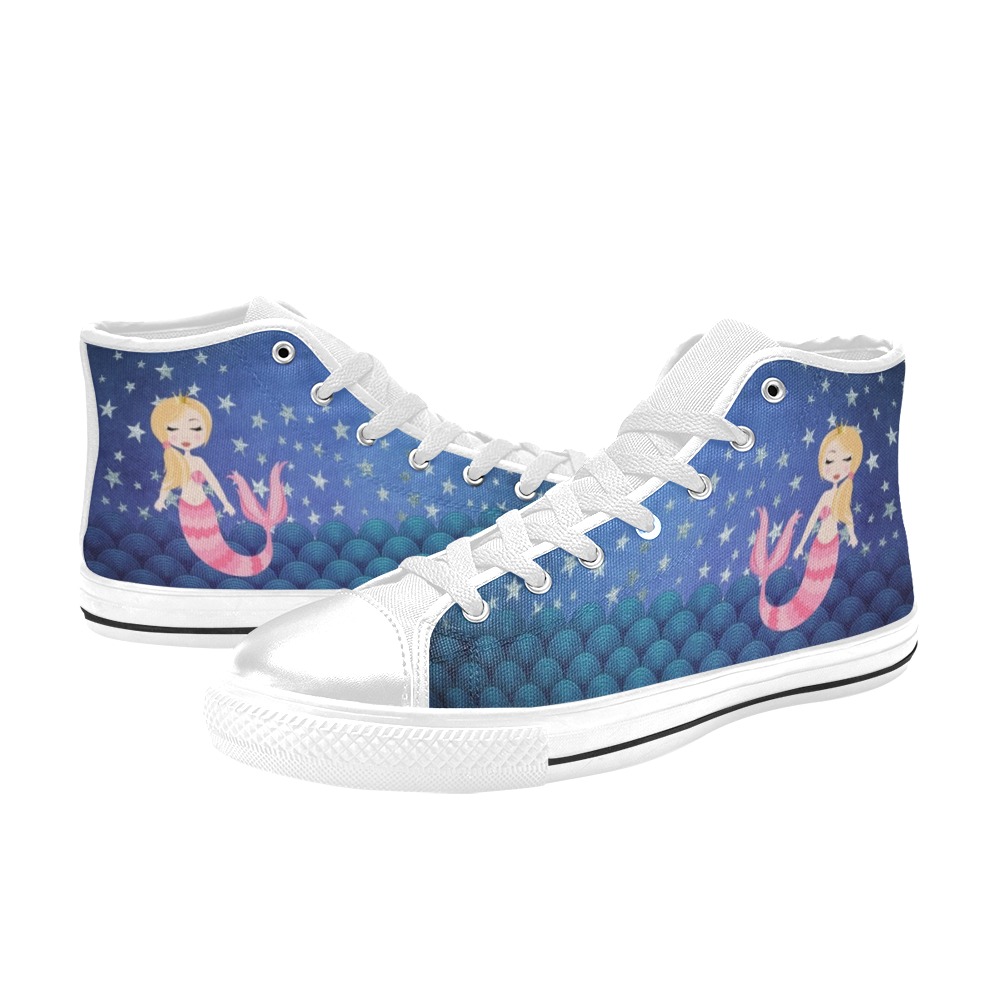Mermaid Shoes #102 | High Top Canvas Shoes for Kid (Model 017)