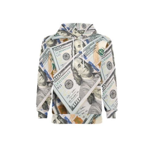 American100DollarBills (5) Men's Long Sleeve Fleece Hoodie (Model H55)