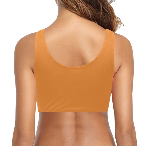 Solid Colors Orange Chest Bowknot Bikini Top (Model S33)