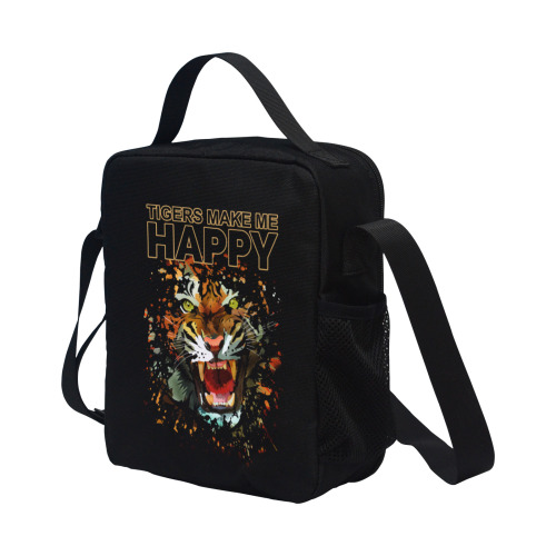 Tigers Make Me Happy All Over Print Crossbody Lunch Bag for Kids (Model 1722)