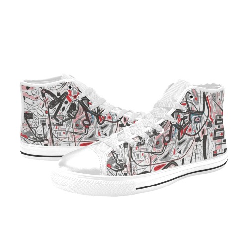 Model 2 High Top Canvas Shoes for Kid (Model 017)