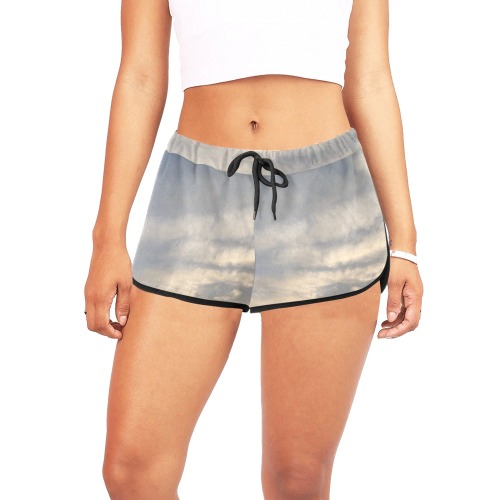 Rippled Cloud Collection Women's All Over Print Relaxed Shorts (Model L19)