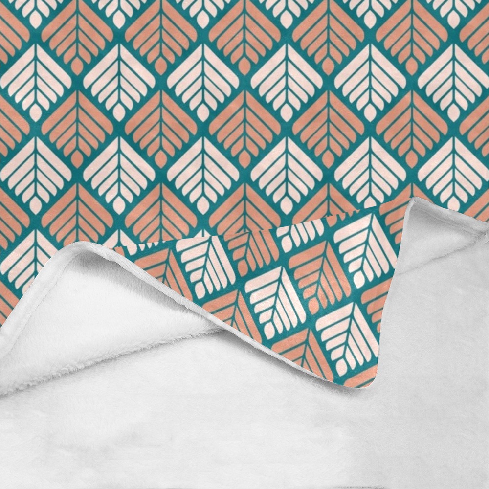 Trendy Abstract Leaves Ultra-Soft Micro Fleece Blanket 54"x70"