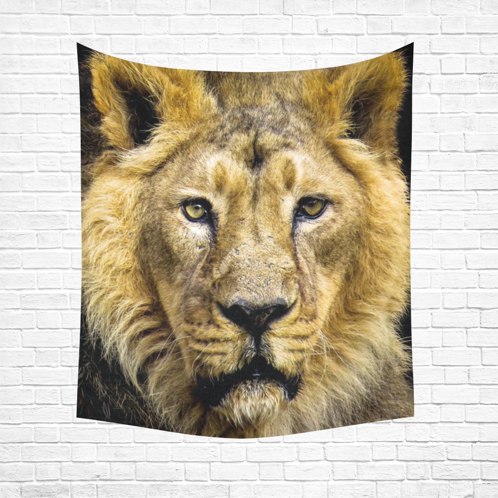 Face of Lion Cotton Linen Wall Tapestry 51"x 60"