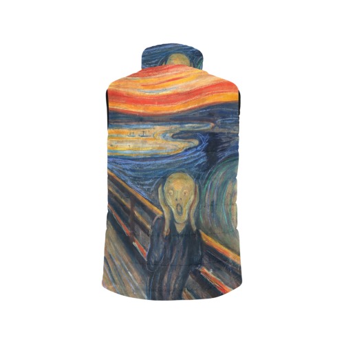 Edvard Munch-The scream Women's Padded Vest Jacket (Model H44)