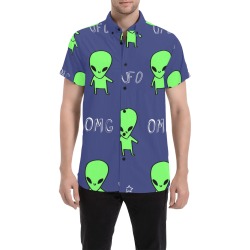 Funny UFO Men's All Over Print Short Sleeve Shirt (Model T53)