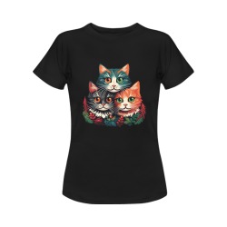 Christmas Cats v2 Women's T-Shirt in USA Size (Front Printing Only)