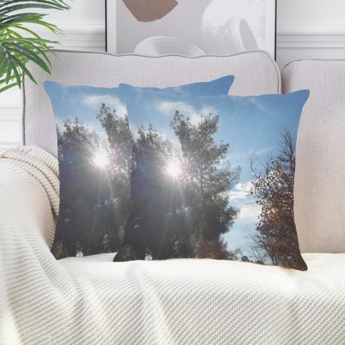 Good Morning Linen Zippered Pillowcase 18"x18"(Two Sides&Pack of 2)