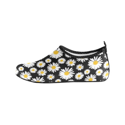 Black Daisy Women's Slip-On Water Shoes (Model 056)