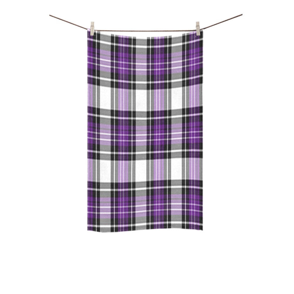 Purple Black Plaid Custom Towel 16"x28"