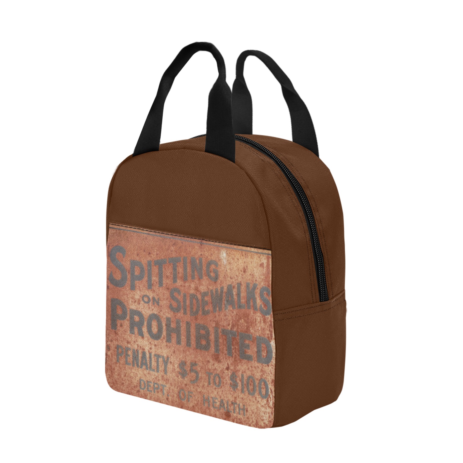 Spitting prohibited, penalty, photo Zipper Lunch Bag (Model 1720)