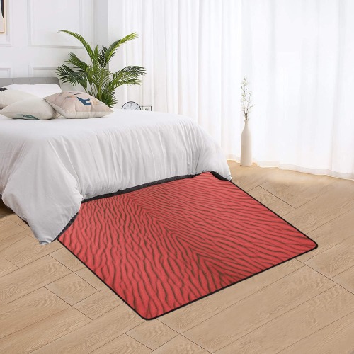 sand -red Area Rug with Black Binding 5'3''x4'