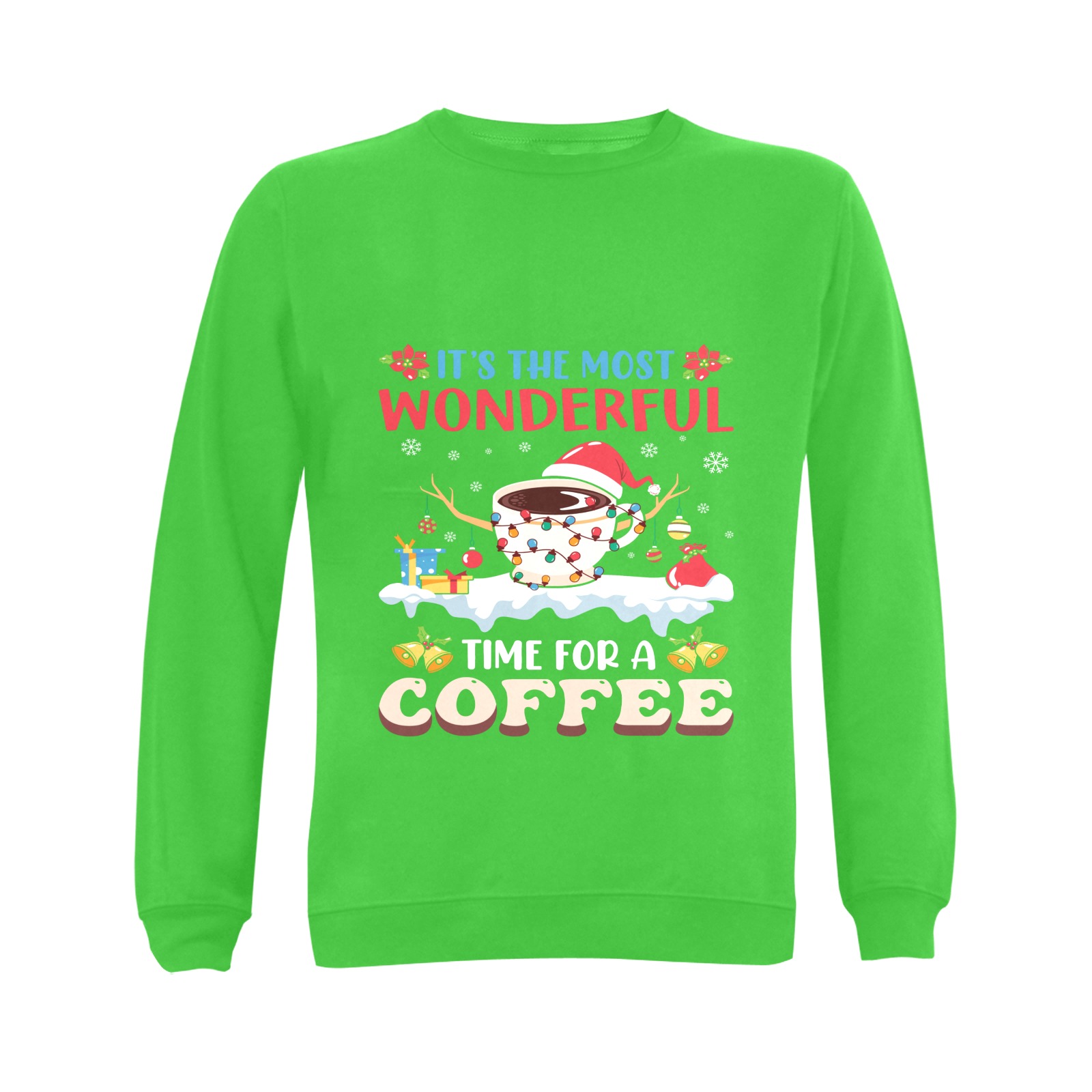 It's The Most Wonderful Time For Coffee (G) Gildan Crewneck Sweatshirt(NEW) (Model H01)