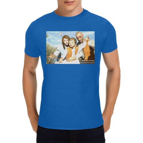 The Holy Family ( St. Mary, Jesus Child, St. Joseph ) Men's T-Shirt in USA Size (Front Printing Only)