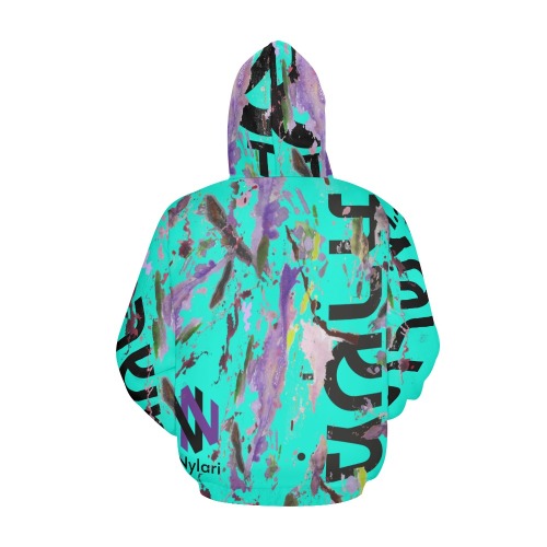 Servant Men Color Blast p Hoodie Turquoise All Over Print Hoodie for Men (USA Size) (Model H13)