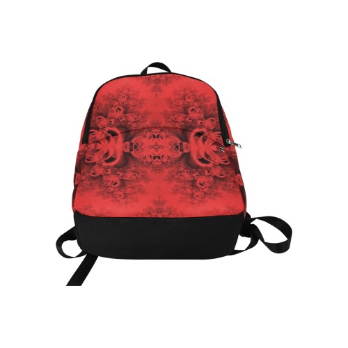 Autumn Reds in the Garden Frost Fractal Fabric Backpack for Adult (Model 1659)