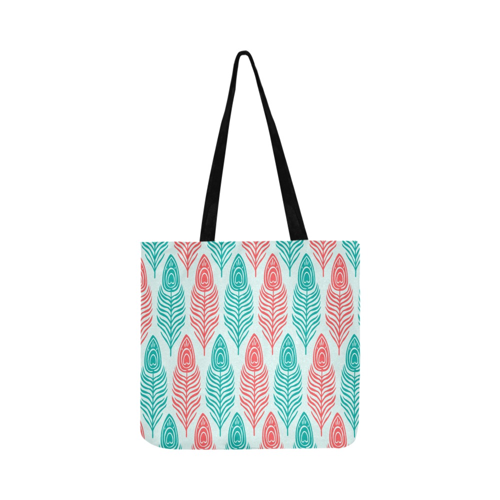 Blue and pink feathers pattern Reusable Shopping Bag Model 1660 (Two sides)