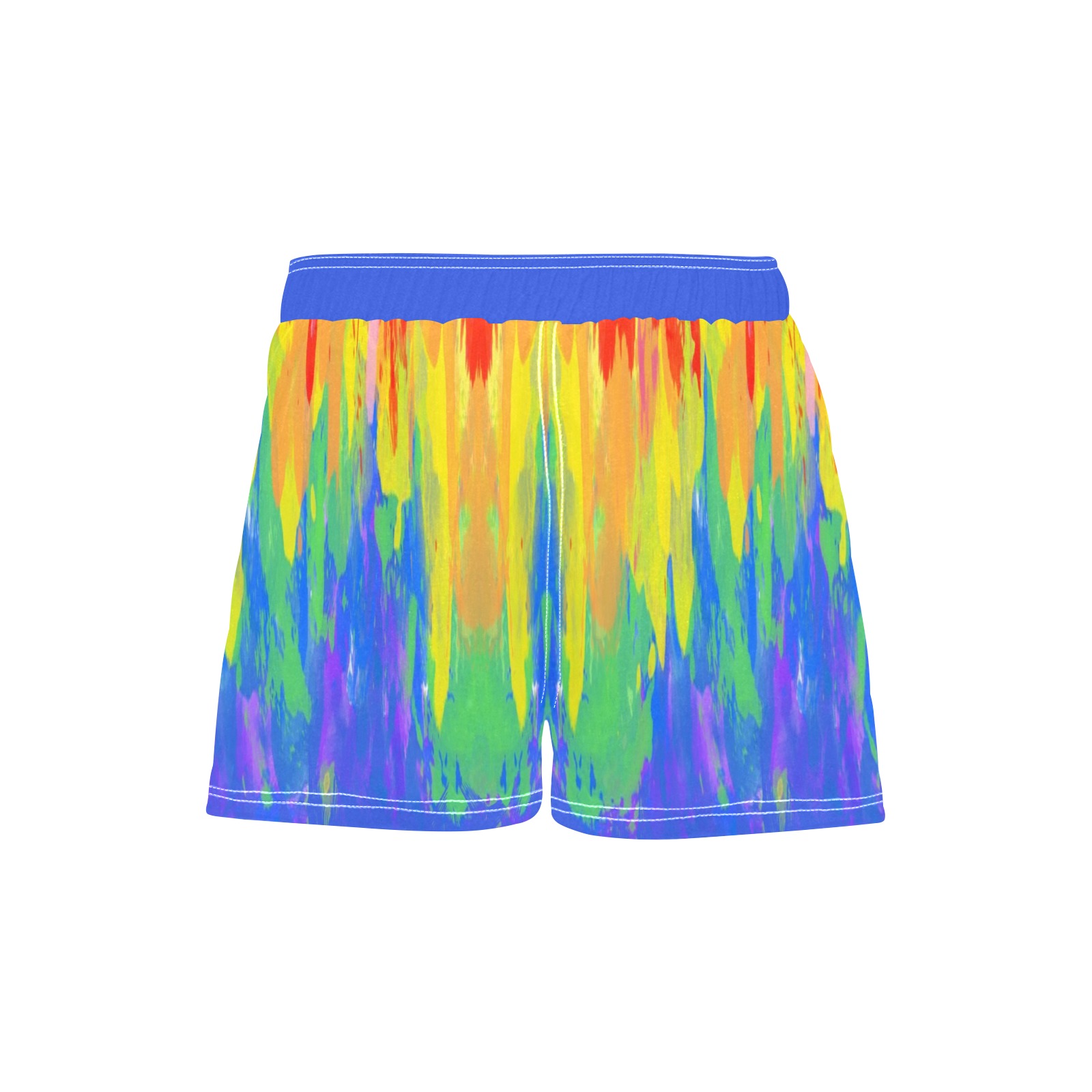 Abstract Paint Flames Blue Women's Casual Board Shorts (Model L54)