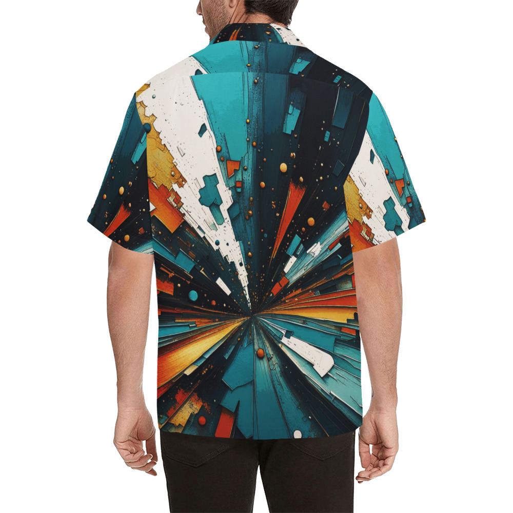 Abstract Blue And Orange 607 Hawaiian Shirt (Model T58)