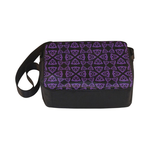 Purple Triquetra Pattern Classic Cross-body Nylon Bags (Model 1632)