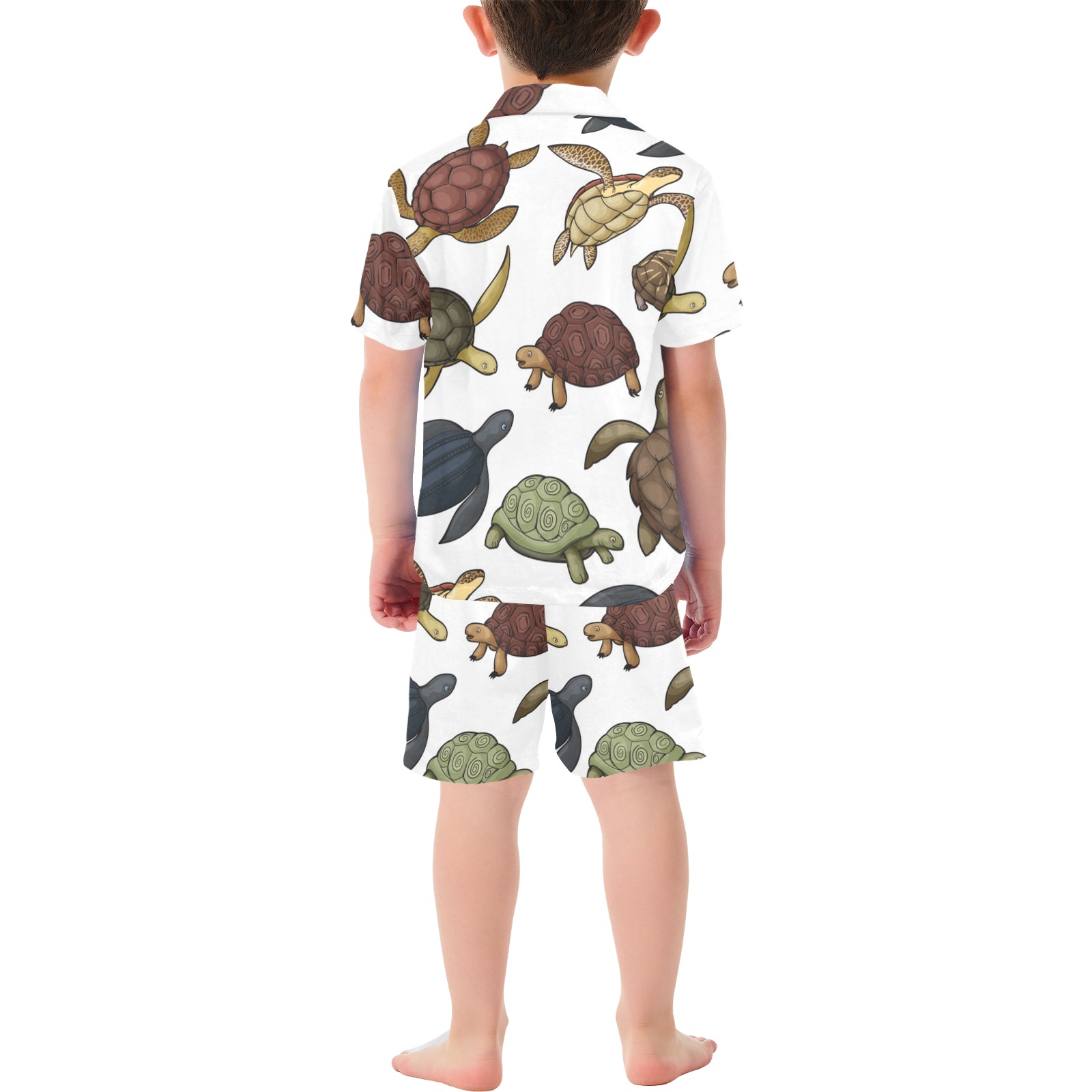 Sea Turtle PJs Little Boys' V-Neck Short Pajama Set