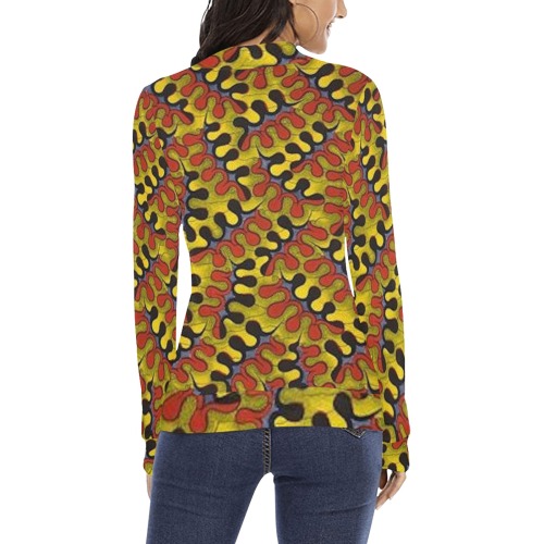 Digital art Women's All Over Print Mock Neck Sweatshirt (Model H43)