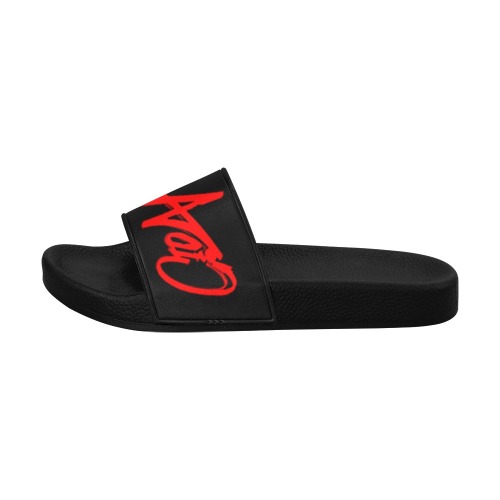 CINAMADIC Slides Black Red Women's Slide Sandals (Model 057)