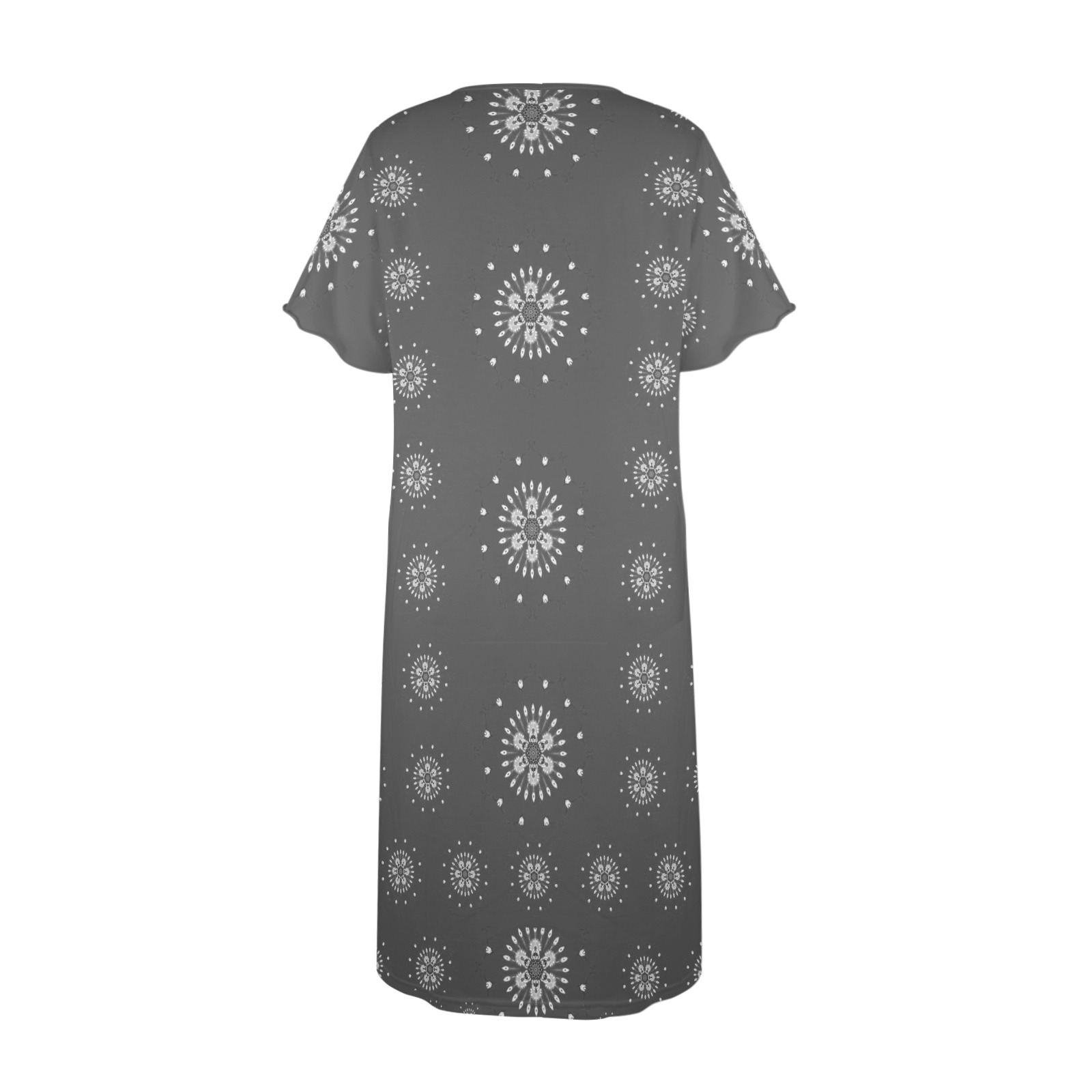 shanti mandala flowers 17 Women's Button Front House Dress