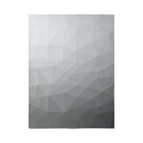 Grey Gradient Geometric Mesh Pattern Cotton Linen Wall Tapestry 60"x 80"