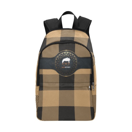Geek Apparel Signature Brown and Black Check Backpack Fabric Backpack for Adult (Model 1659)