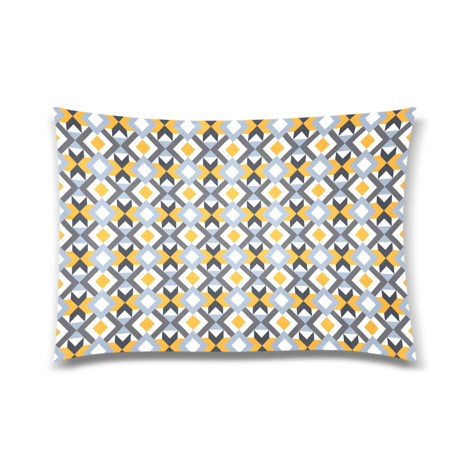 Retro Angles Abstract Geometric Pattern Custom Zippered Pillow Case 20"x30"(Twin Sides)