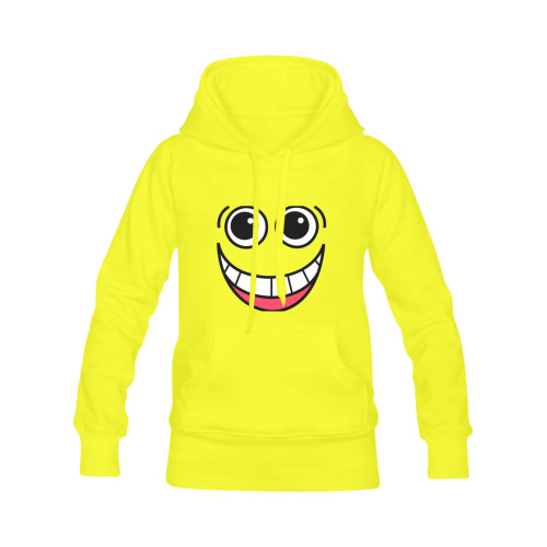 Happy Laughing Funny Comic Cartoon Face Men's Classic Hoodie (Remake) (Model H10)