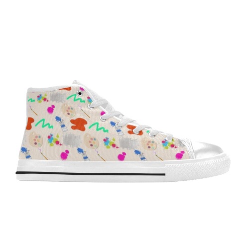 colorful High Top Canvas Shoes for Kid (Model 017)