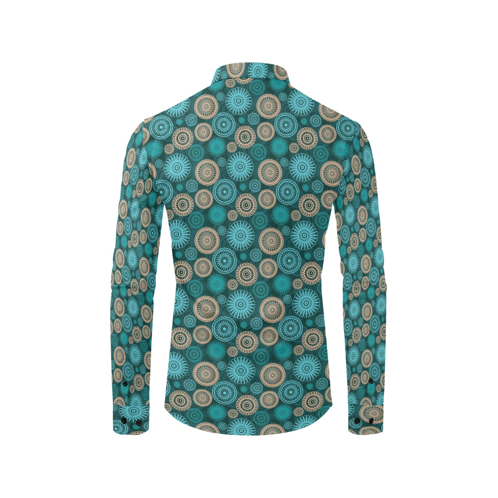 Teal Abstract Men's All Over Print Casual Dress Shirt (Model T61)
