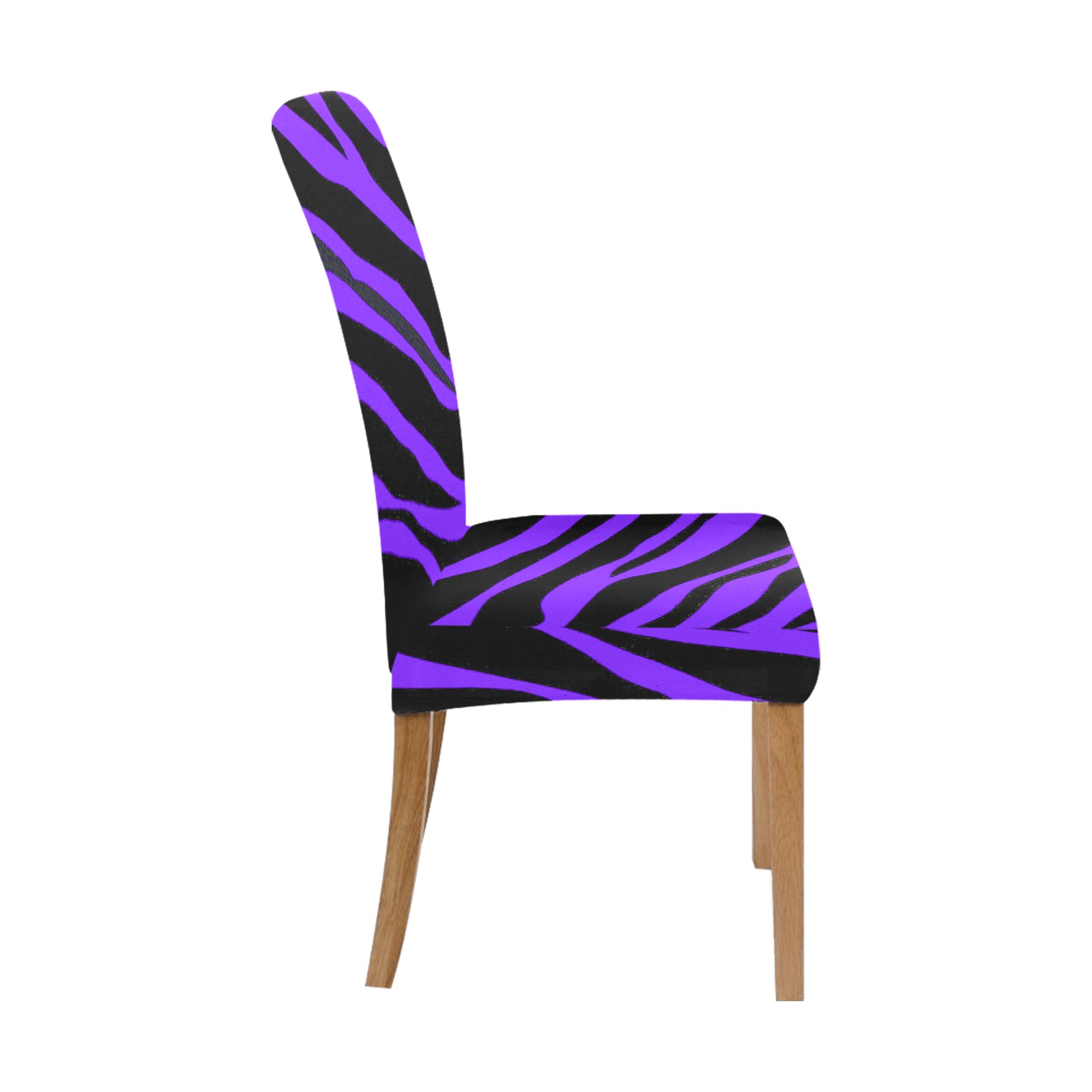 Deep Purple Zebra Stripes Removable Dining Chair Cover