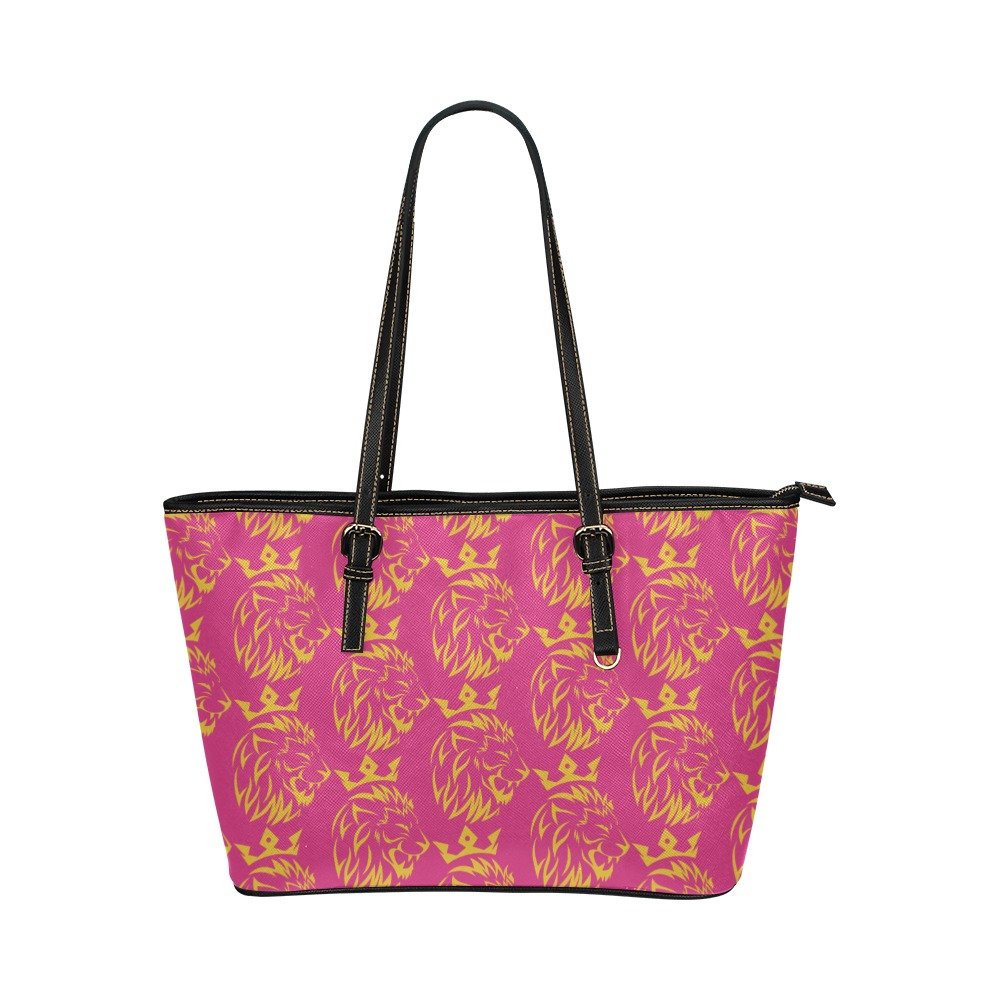 Freeman Empire Tote Bag (Pink) Leather Tote Bag/Large (Model 1651)