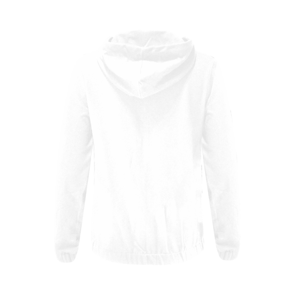 WHITE All Over Print Full Zip Hoodie for Women (Model H14)