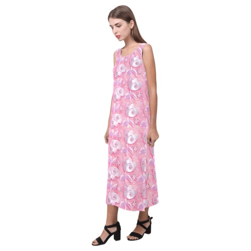 Cool in pink Phaedra Sleeveless Open Fork Long Dress (Model D08)