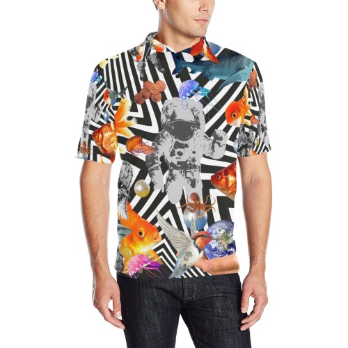 POINT OF ENTRY 2 Men's All Over Print Polo Shirt (Model T55)
