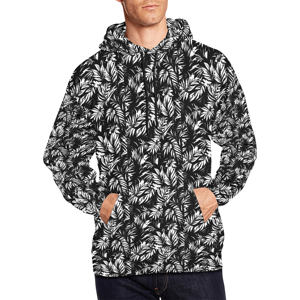 jungle-leaves All Over Print Hoodie for Men (USA Size) (Model H13)