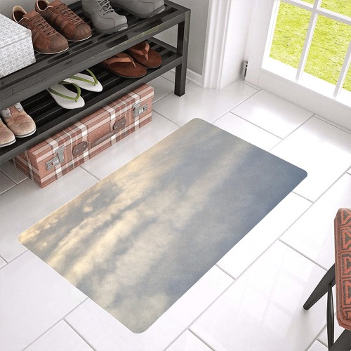 Rippled Cloud Collection Doormat 30"x18" (Black Base)