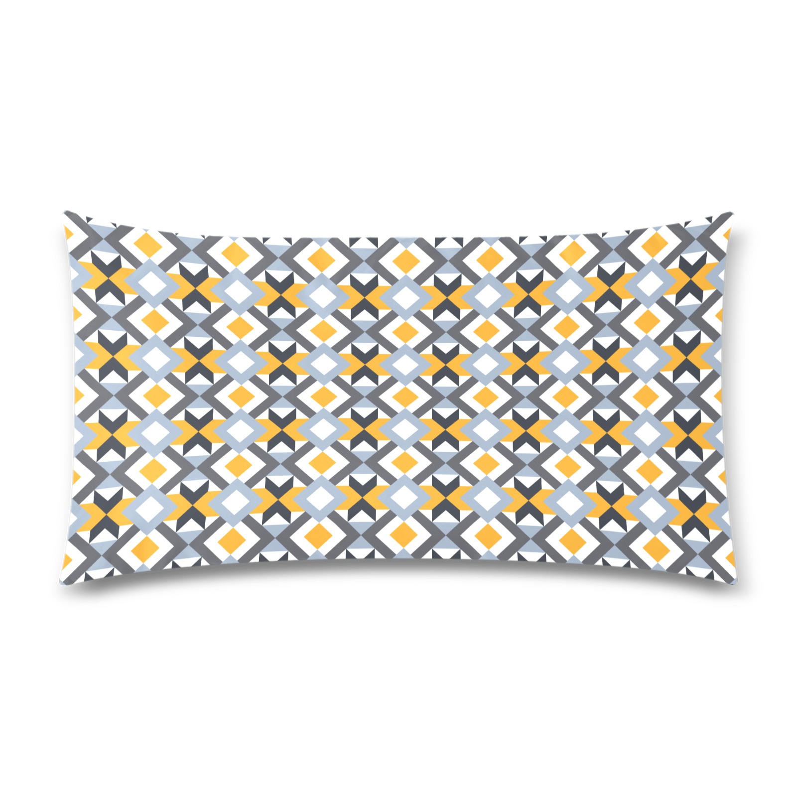 Retro Angles Abstract Geometric Pattern Rectangle Pillow Case 20"x36"(Twin Sides)