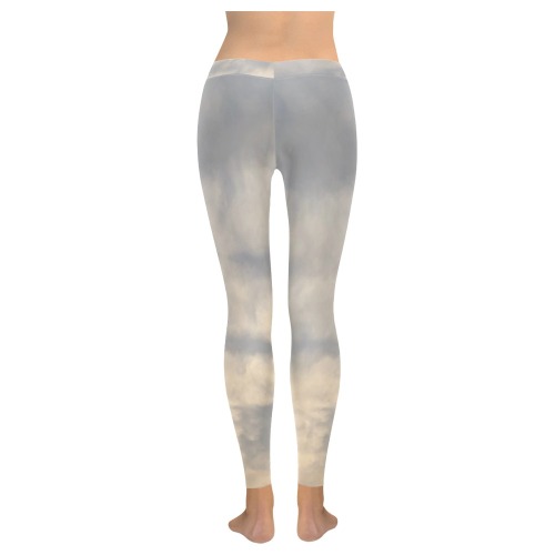 Rippled Cloud Collection Women's Low Rise Leggings (Invisible Stitch) (Model L05)