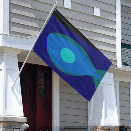 Dimensional Blue Abstract 915 Garden Flag 59"x35"