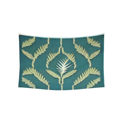 green and lime green fern pattern Cotton Linen Wall Tapestry 60"x 40"