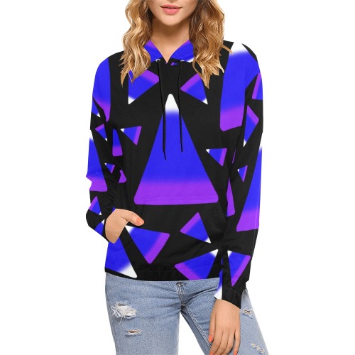 Candy Corn Blue and Purple All Over Print Hoodie for Women (USA Size) (Model H13)