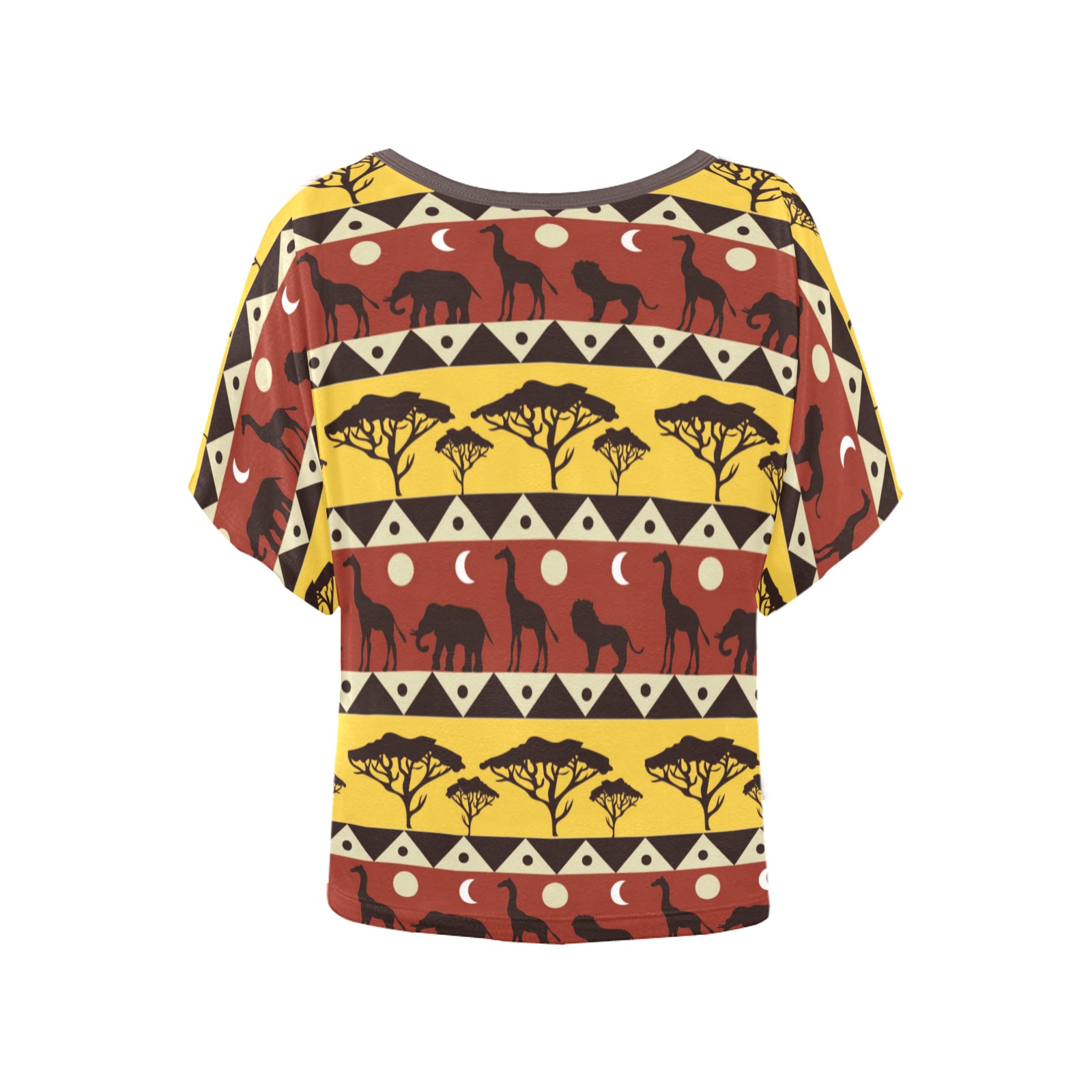 African patterns -10 Women's Batwing-Sleeved Blouse T shirt (Model T44)